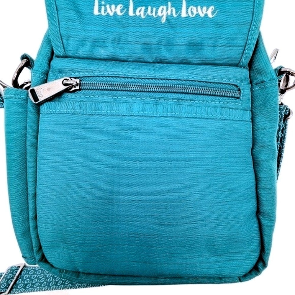 Lug Flapper SE Convertible Crossbody Bag Teal Quilted Travel Organizer Purse - Picture 6 of 11